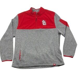 Fanatics St Louis Cardinals Mens 3XL Quarter Zip Pullover Gray Red MLB Jacket